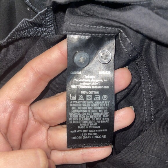 Ted Baker Endurance Dress Shirt Mens 15.5 32/33 Black Long Sleeve Button Down - Picture 4 of 5